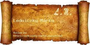 Ledniczky Márta névjegykártya
