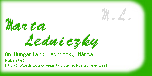 marta ledniczky business card